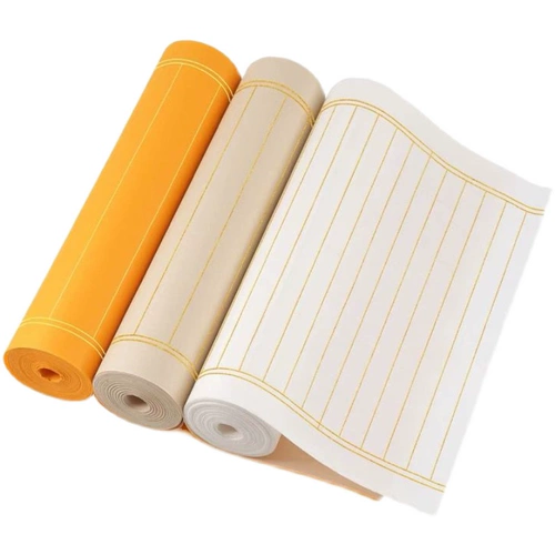 Утолщенная квадратная сетка Вертикальная рисунка золотая рисовая бумага Длиная рулона полузвена признание золотой маленький кай копий книги для практики персонажей