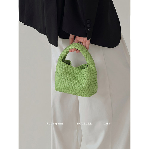 小瑞靓包 菠菜水手 手工编织小水桶包包女2026新款手提单肩斜挎包 - 图1