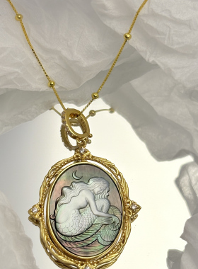 S925纯银贝雕梦幻独角兽少女吊坠