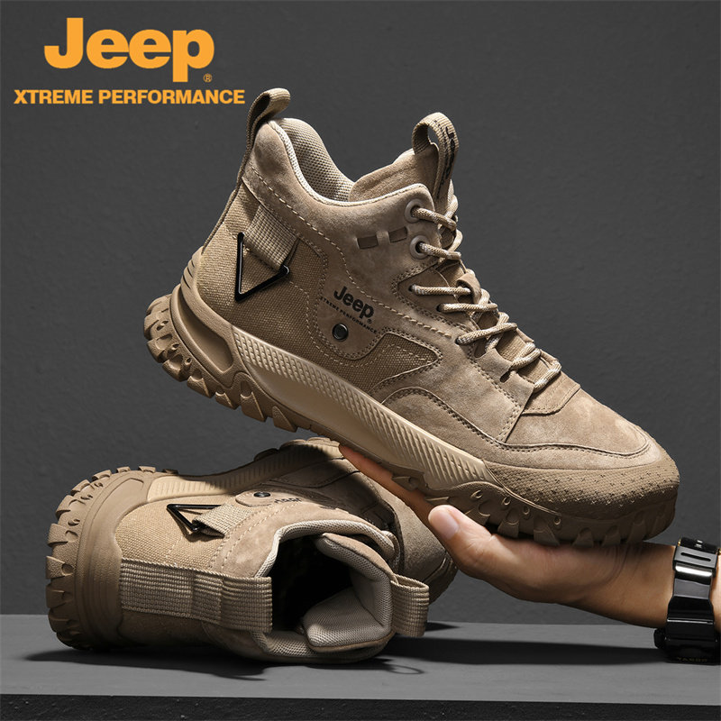 jeep高帮鞋男士春秋户外登山运动鞋真皮防滑马丁靴休闲复古工装靴,淘宝优惠券,粉丝福利购,淘宝优惠卷