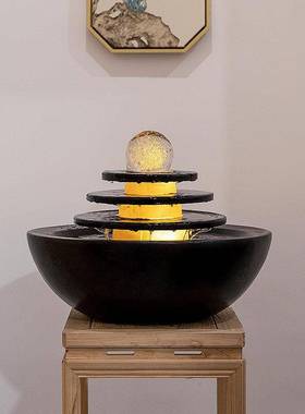 转运球客厅中式轻奢流水摆件循环家用现代生财景观落地喷泉大假山