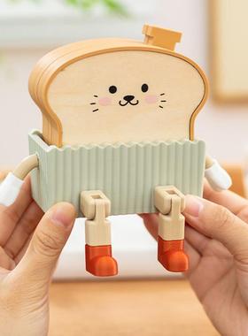 阿楹 创意稀奇古怪小摆件吊脚娃娃面 面包厨房柜餐桌工位杯垫收纳