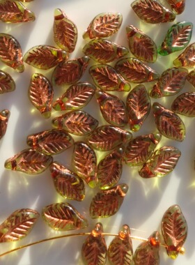 捷克进口月桂叶约-6*12mm百搭叶子diy串珠饰品手链项链耳环材料