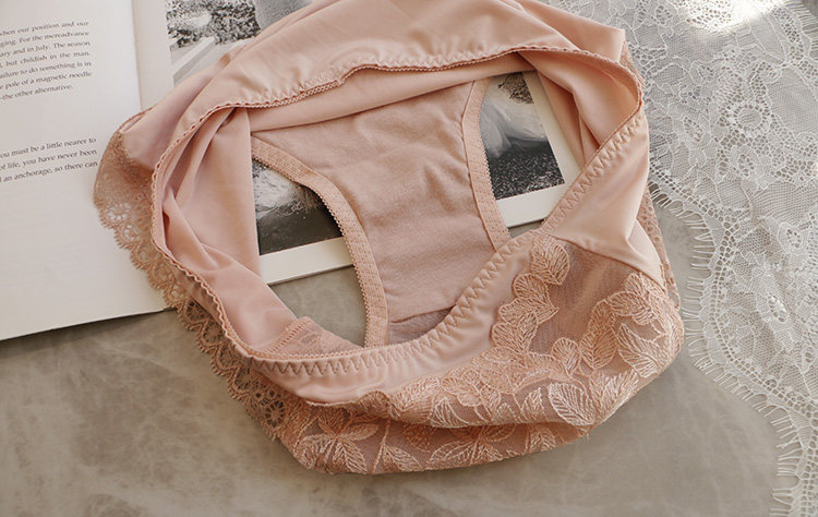 牛奶丝内裤女中高腰刺绣花蕾丝边无痕包臀女士三角裤胖MM大码透气,淘宝优惠券,粉丝福利购,淘宝优惠卷