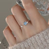 Blue crystal star sterling silver ring for women 2025 new style