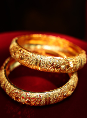 金色新娘新款古风龙凤褂婚礼古典精致手镯结婚中式喜服高级感配饰