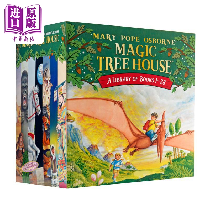 送资源 神奇树屋英文版Magic Tree House 1-28盒装第一季 桥梁书章节书全套装 美国中小学生课外读物 神奇书屋英文原版 中商? - 图0