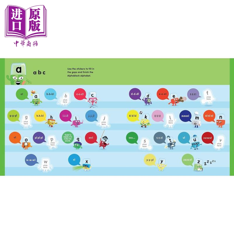 字母积木贴纸乐 Alphablocks Stick Play and Learn: A Sticker Activity Book 英文原版 儿童活动玩具书 贴纸书【中商原版】 - 图0