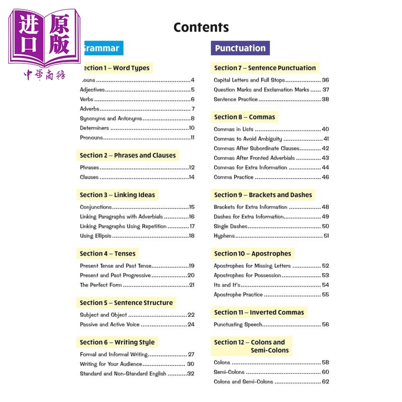 预售英国原版CGP教辅 KS2英语问题书语法标点拼写6年级 KS2 English Targeted Question Book: Grammar Punctuation【中商原版】-图0