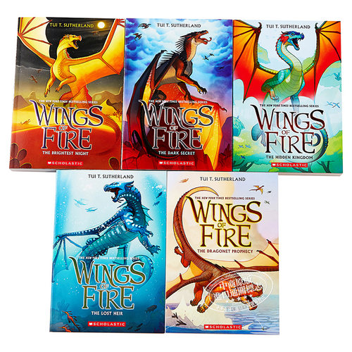 预售 火翼飞龙套装盒装1-5 火翼飞龙英文原版 Wings of Fire Boxset Books 1-5 Tui T Sutherland 火翼飞龙周边奇幻小说 - 图1