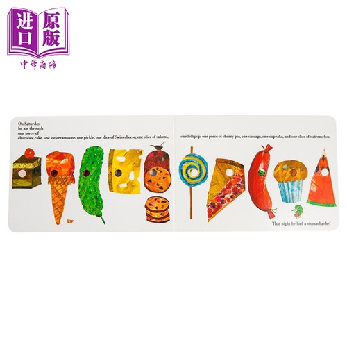 【中商原版】好饿的 饥饿的毛毛虫 绘本洞洞书0-3岁撕不烂The Very Hungry Caterpillar英语启蒙eric carle卡尔翻翻纸板书英? - 图2