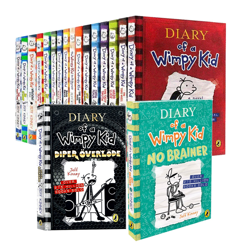 小屁孩日记英文原版 Diary Of A Wimpy Kid 1-17-18 英版 英语章节桥梁书 Jeff Kinney 美国初中小学生课外读物漫画小说 7-12岁 - 图0