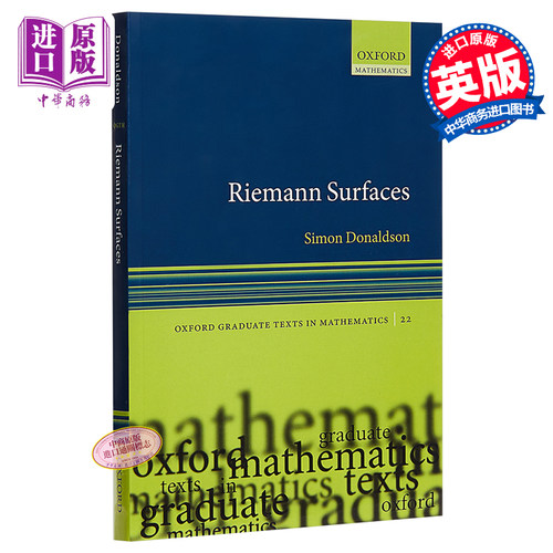 现货 Riemann Surfaces英文原版黎曼曲面(牛津大学数学研究生教材) Simon Donaldson【中商原版】-图0