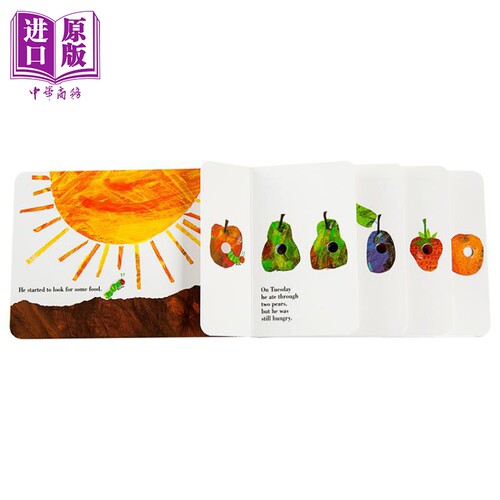 【中商原版】好饿的 饥饿的毛毛虫 绘本洞洞书0-3岁撕不烂The Very Hungry Caterpillar英语启蒙eric carle卡尔翻翻纸板书英? - 图3