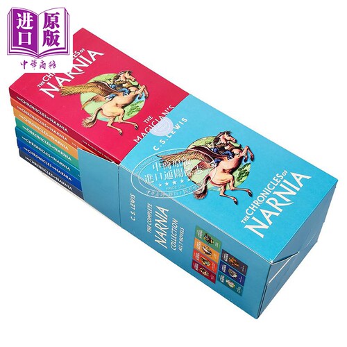 纳尼亚传奇盒装套装1-7 彩虹封面平装 The Chronicles of Narnia Box Set 英文原版 C S Lewis 奇幻冒险小说  经典文学 - 图0