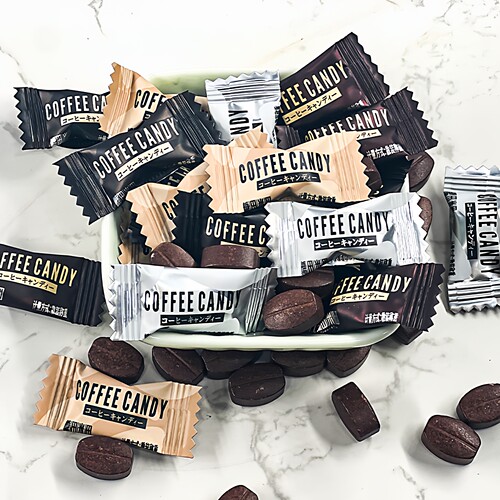 糖田米田咖啡糖500g袋装COFFEECANDY即食可嚼特浓提神防困零食糖 - 图0