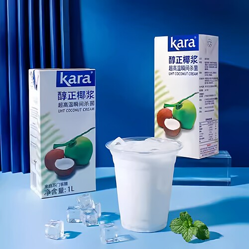 Kara佳乐醇正椰浆1L*12盒整箱原装进口高浓度椰奶椰汁西米露原料 - 图2