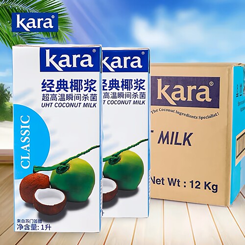 Kara佳乐经典椰浆1L*12盒整箱原装进口椰奶椰汁西米杨枝甘露原料 - 图3