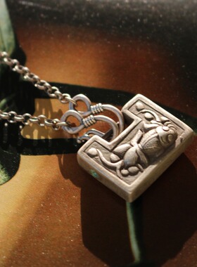 陶乐溪银饰项链脚链多用小方锁