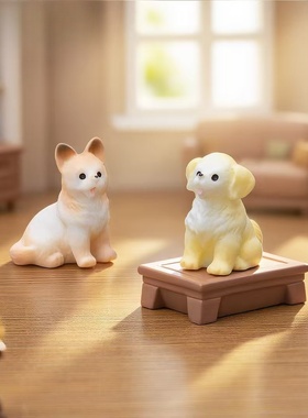 可爱拉布拉多金毛小狗公仔摆件