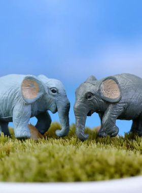 微景观装饰摆件仿真小象大象公仔