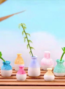 微景观创意仿真花瓶装饰造景摆件