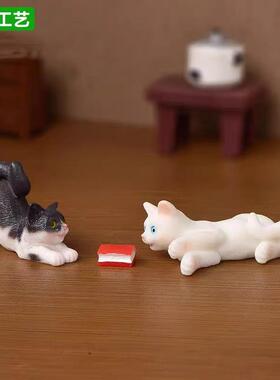 微缩卡通迷你猫咪动物公仔手办
