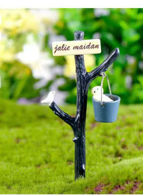 微景观装饰摆件仿真水桶指路牌