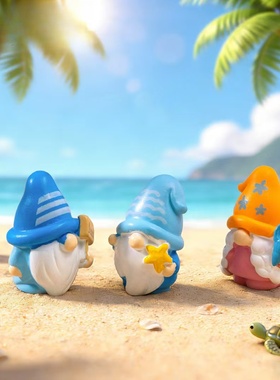 微景观夏季可爱小矮人造景摆件