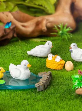 苔藓微景观创意可爱小鸟喂食摆件