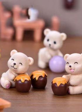 蜜罐熊动物微景观盆景造景小摆件
