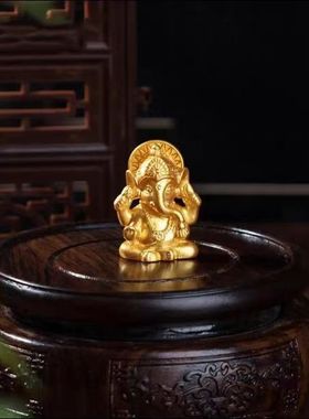 跨境新品东南亚金色象鼻神摆件