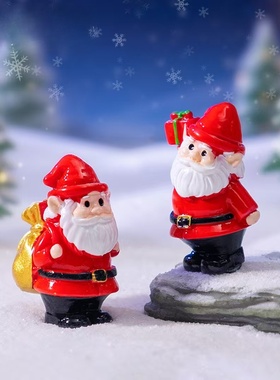 微景观可爱送礼圣诞老人公仔摆件