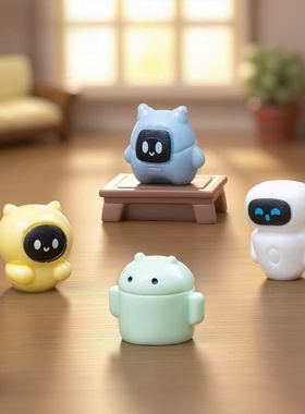 微景观可爱迷你多色小机器人公仔