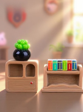 微景观创意挂壁书架挂画造景摆件