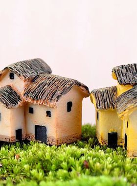 单门小小房子房屋茅草屋装饰摆件