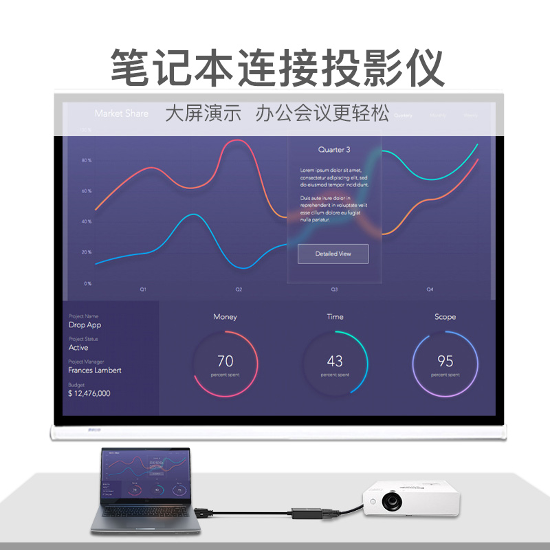 秋叶原 VGA公转HDMI母转换器带音频笔记本电脑连电视投影仪转接头 - 图3