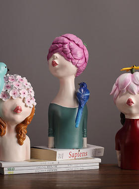 特价清仓摆件风格女孩雕塑北欧家居饰品客厅酒柜品北欧树脂