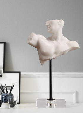 北欧风格半身人物造型摆件样板房样品间客厅装饰品书桌书房电视柜