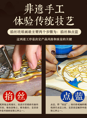 团建景泰蓝掐丝珐琅画手工diy