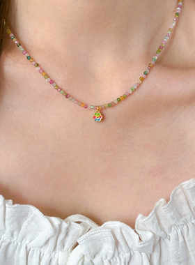 天然碧玺项链多巴胺锁骨链叠带