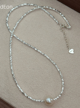 碎银子珍珠项链vivideon925纯银