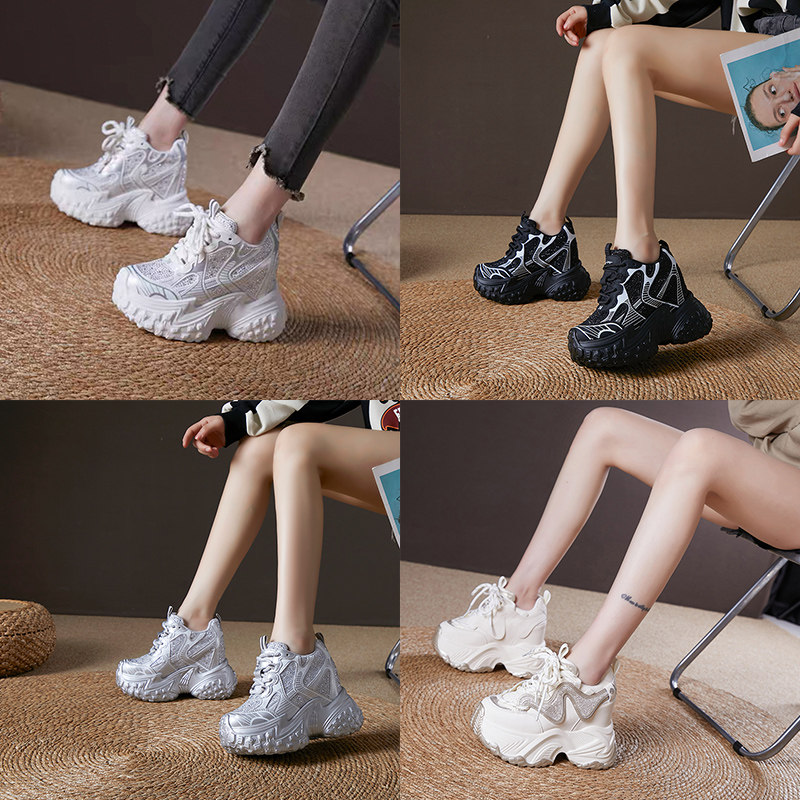 震地王2025年秋季新款厚底女鞋内增高松糕鞋特价清仓老爹鞋处理鞋,淘宝优惠券,粉丝福利购,淘宝优惠卷