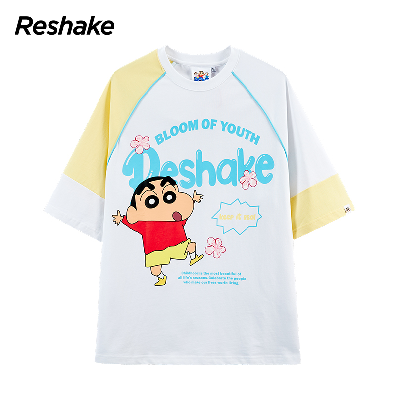 RESHAKE/后型格23年夏季店铺同款男女T恤短袖宽松纯棉情侣装 - 图1