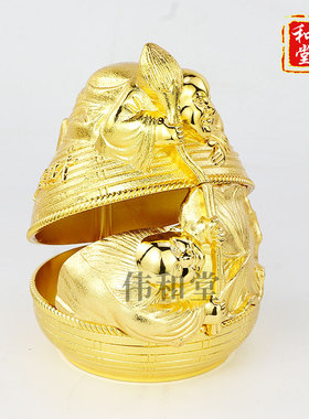 香港旗舰正品 李居明2025蛇年吉祥物工艺品 九运大金箩和合摆件