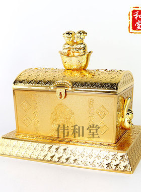 香港旗舰正品 李居明2026马年吉祥物工艺品 暗格和合大财箱摆件