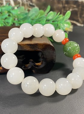 手链1.2圆珠羊脂白玉超值