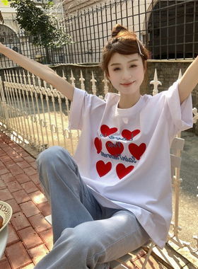 *捡漏一线*专柜*撤回剪标创意字母印花短袖T恤女夏纯棉宽松上衣