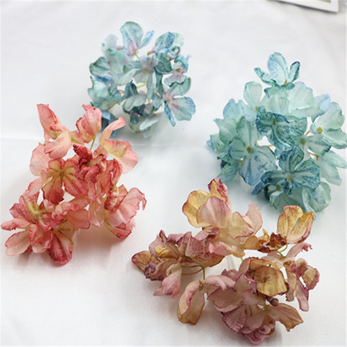 ins森系绢花仿真花欧系花朵花头头饰配件布花花艺花墙烧烤绣球 - 图2
