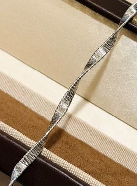 S925纯银 光面拉丝波浪手链轻奢小众设计简约气质复古